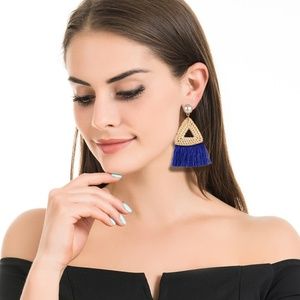Bohemian Style Triangle Large Tassel Earrings